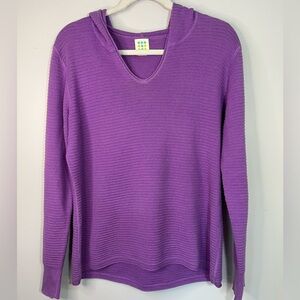 Title Nine Lilac Purple Ribbed Hoodie Sweatshirt Top Women’s Size Large Hooded